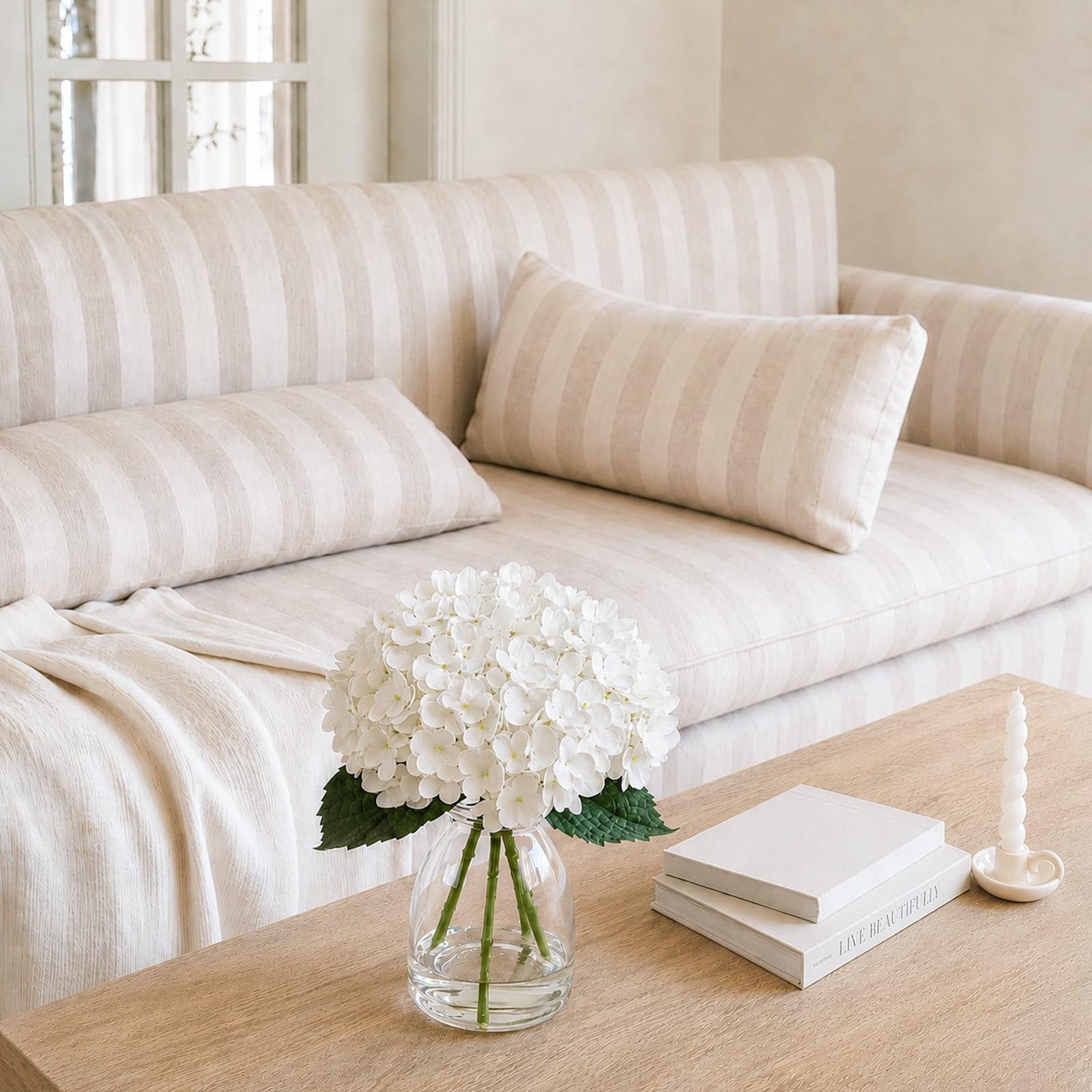 FLEURIFI centerpiece on kitchen counter bringing color and effortless decor