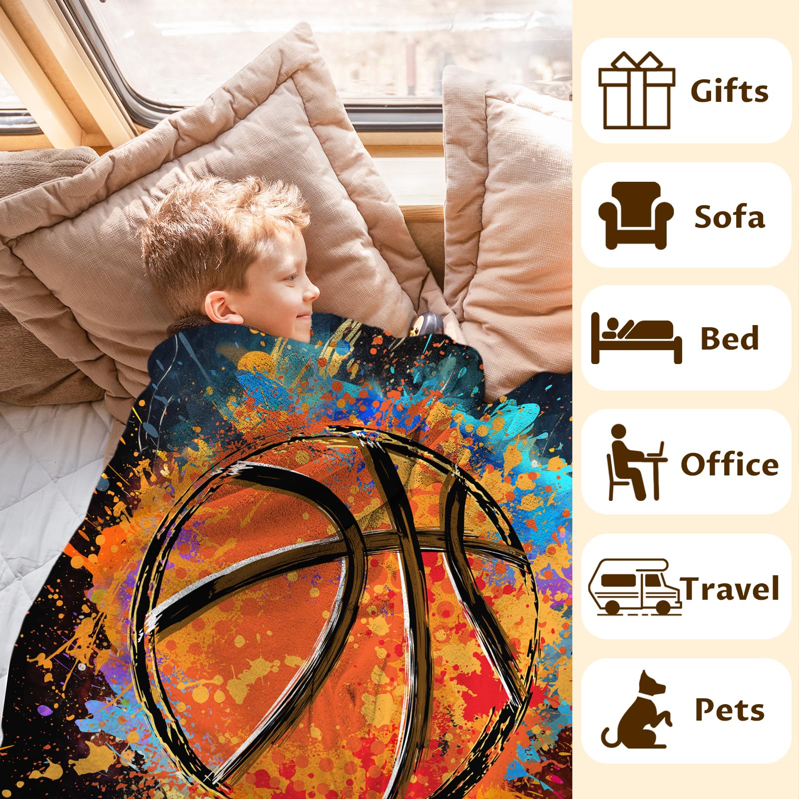 FLEXIMX draped over sofa creating a sporty, cozy living-room accent