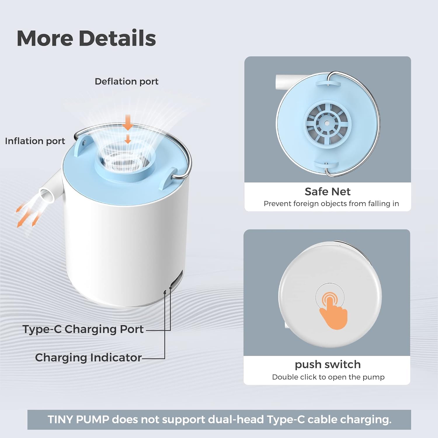 FLEXTAILGEAR close-up of type-c port and LED indicator for fast charging awareness