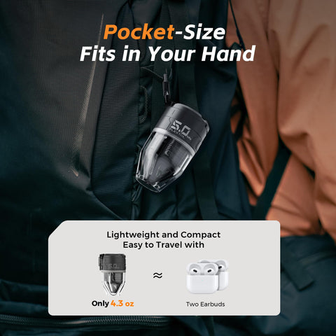 FLEXTAILGEAR pump glowing in night lighting mode for campsite visibility