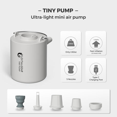 FLEXTAILGEAR pump in a pocket demonstrating tiny size and easy-carry convenience