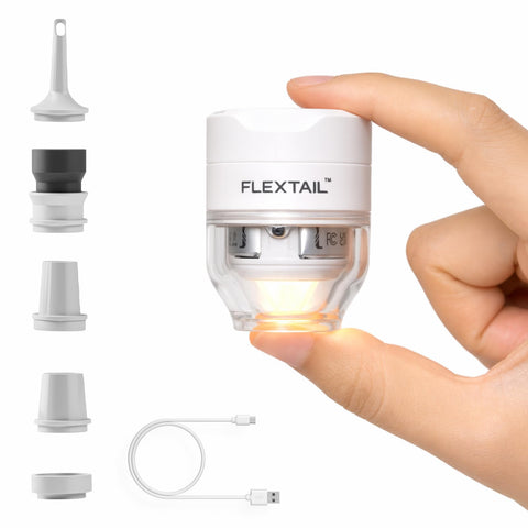 FLEXTAILGEAR Tiny Pump front view showing compact design and portability benefit