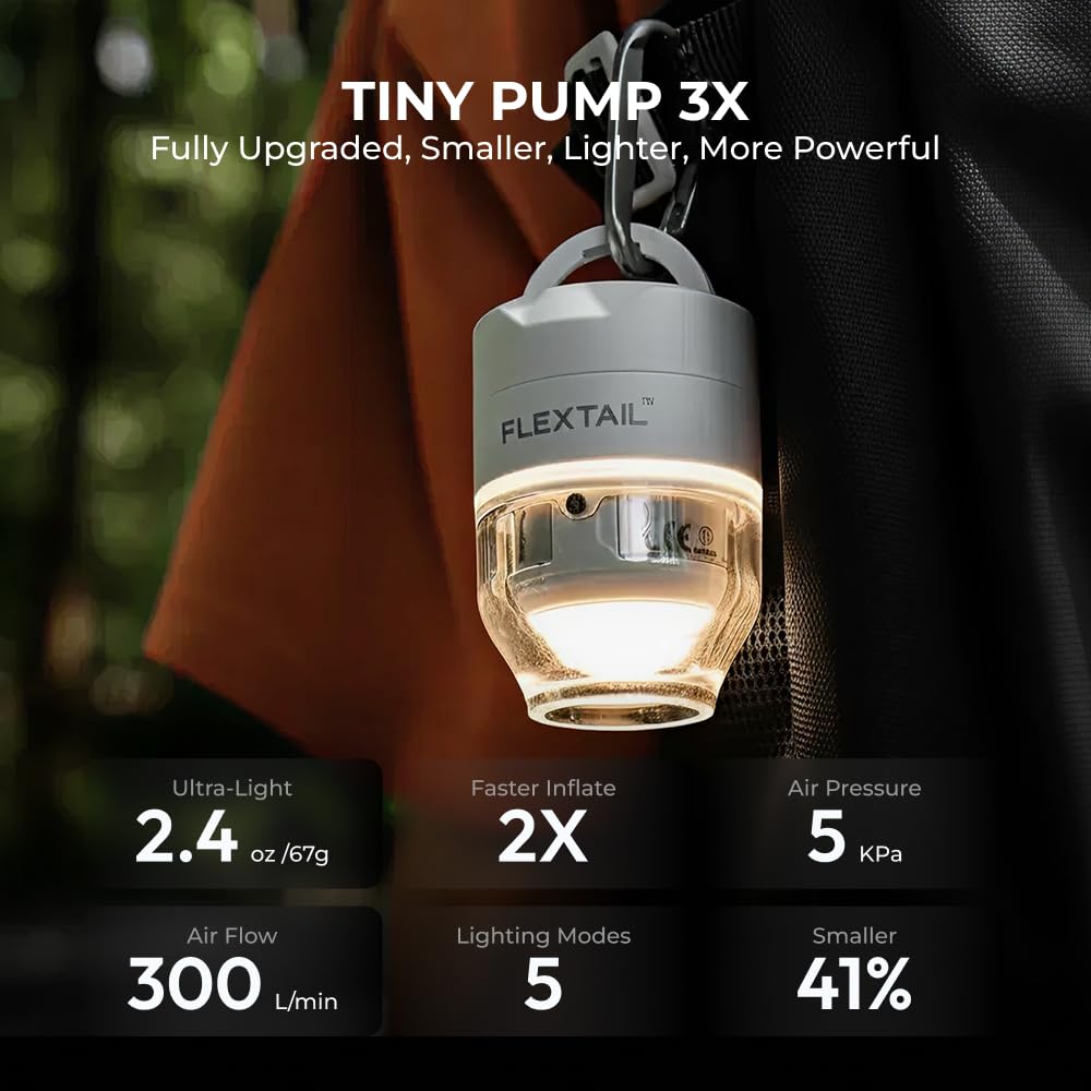FLEXTAILGEAR Tiny Pump in a pocket demonstrating feather-light, grab-and-go convenience