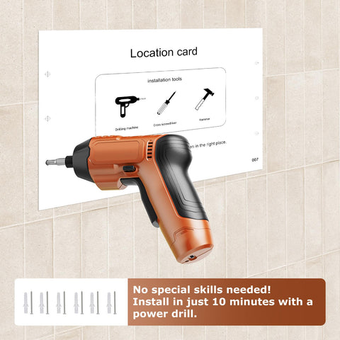 Flngr mounted label and hardware showing installation points and durable parts