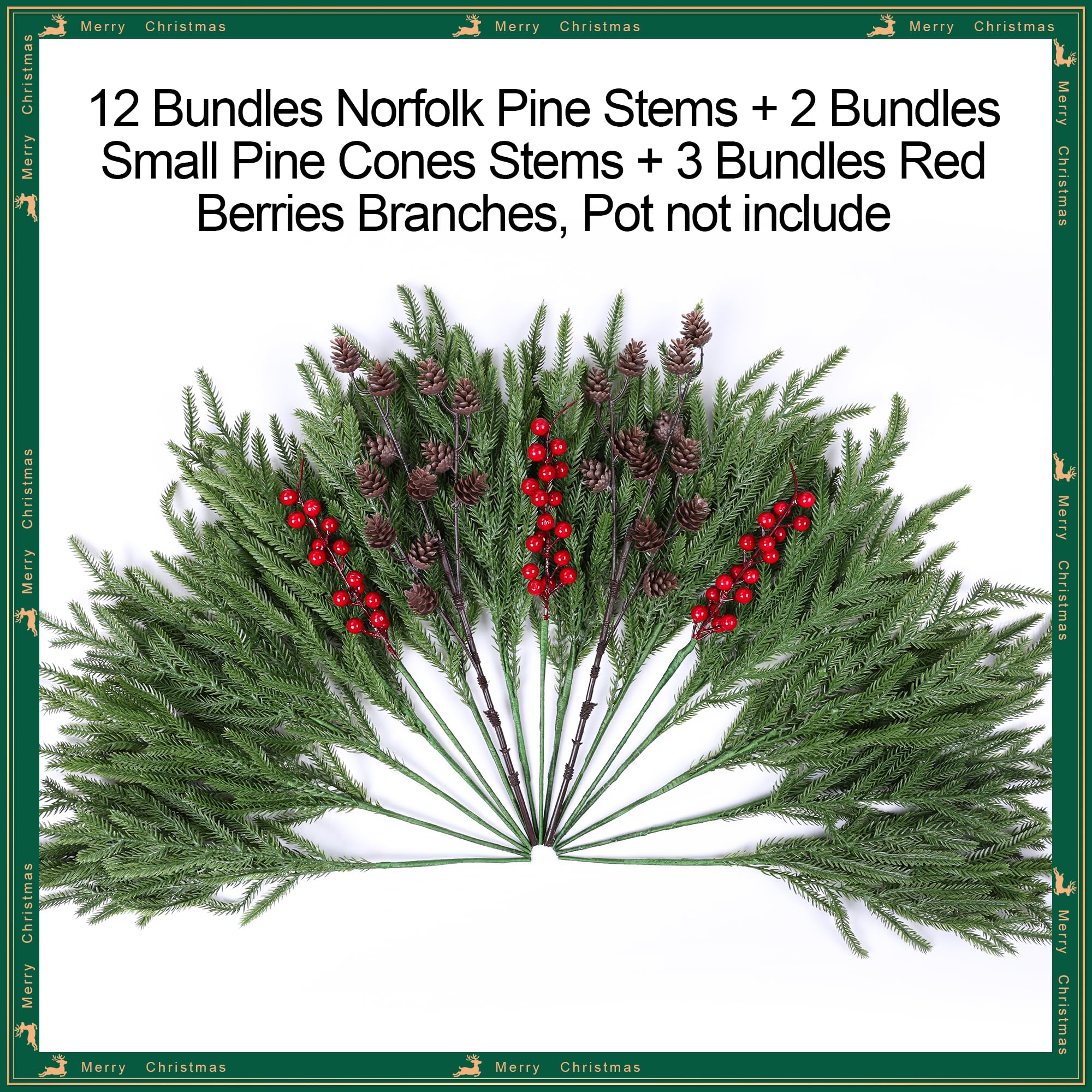florisso pinecone detail on branch, provides natural focal accent