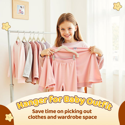 Flottian in a child’s closet showing tidy, easy outfit selection