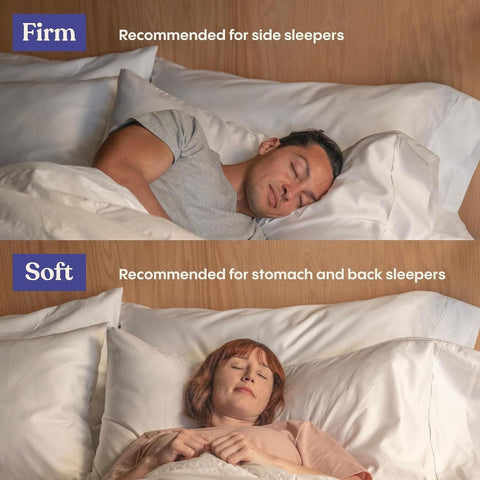 FluffCo pillow on made bed illustrating cooling surface comfort