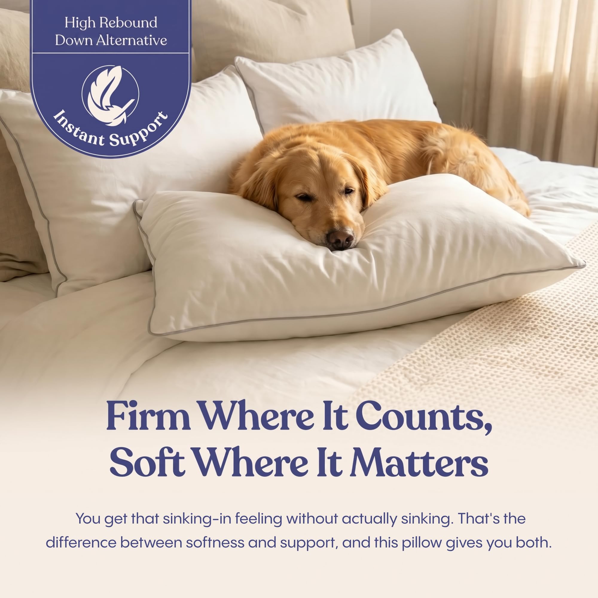 FluffCo double-needle edge stitching detail showing reinforced durability benefit