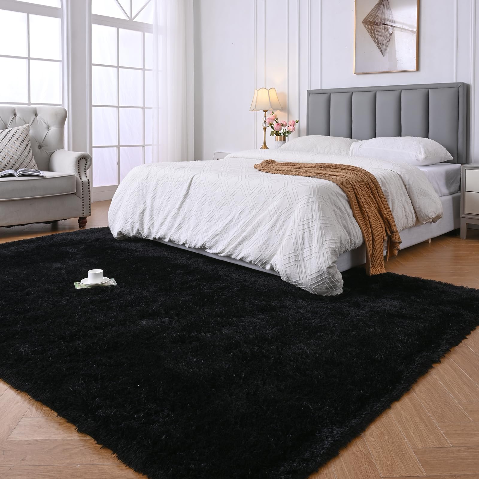 Fluffyrug close-up of plush microfiber pile highlighting soft texture