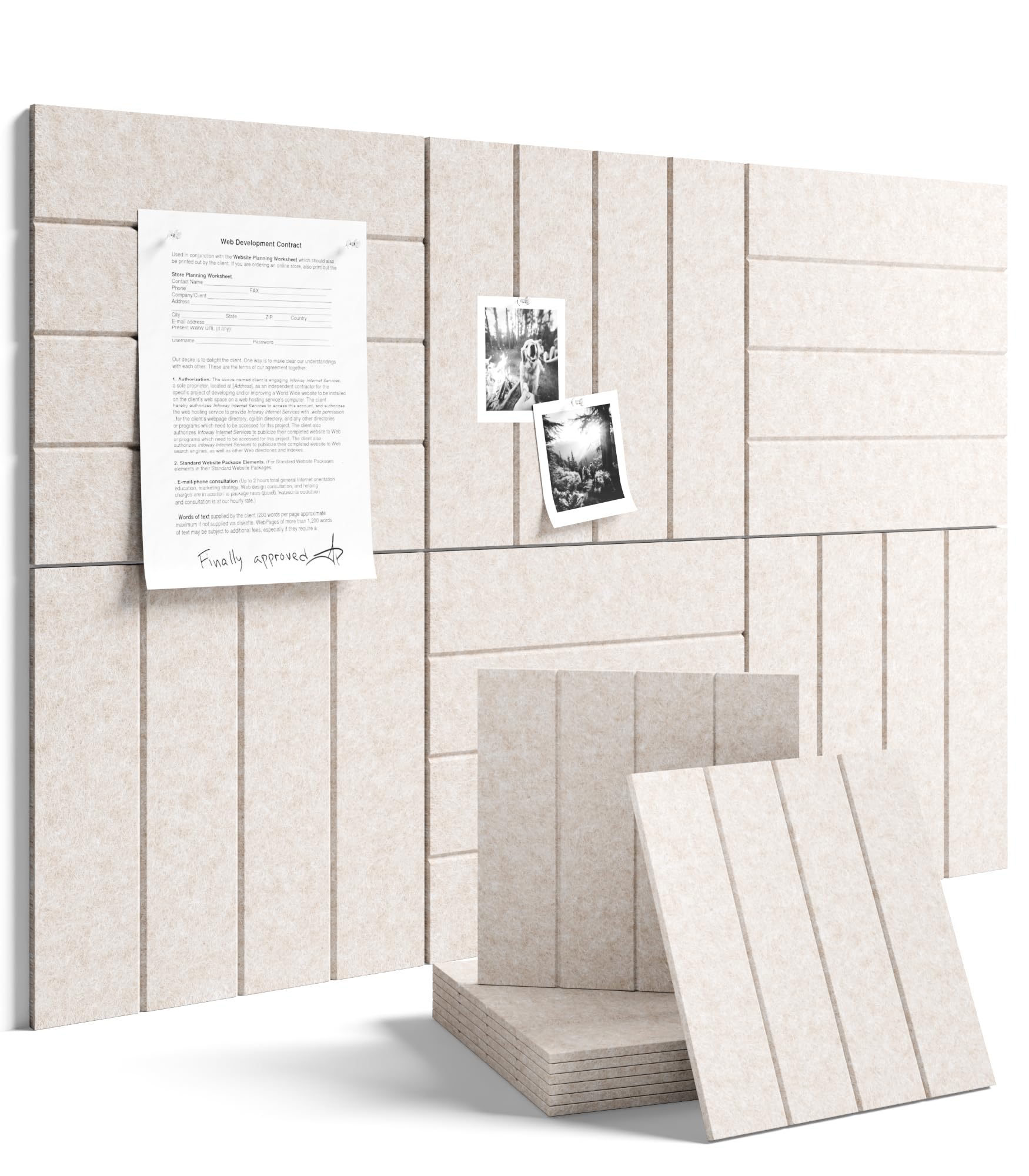 Fluxynara front view of oatmeal tile set showing neat modular panel benefits