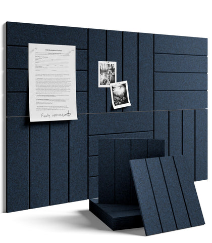 Fluxynara front view of carbon blue bulletin board for tidy displays