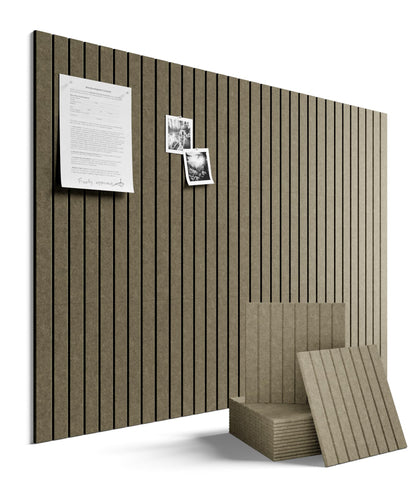 Fluxynara front view of assembled earth brown felt tiles showing clean display benefit