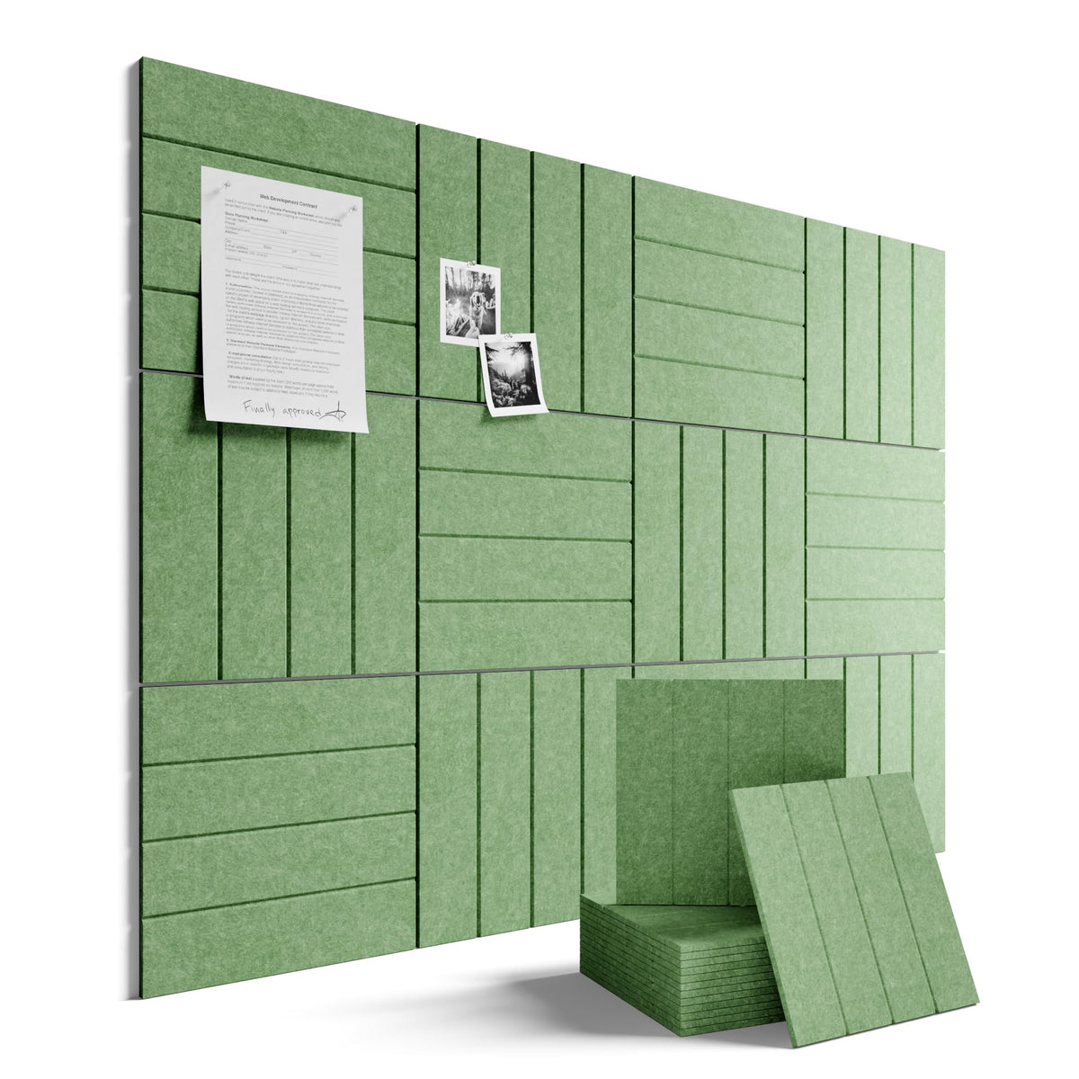 Fluxynara front view moss green board showing clean, organized workspace benefit