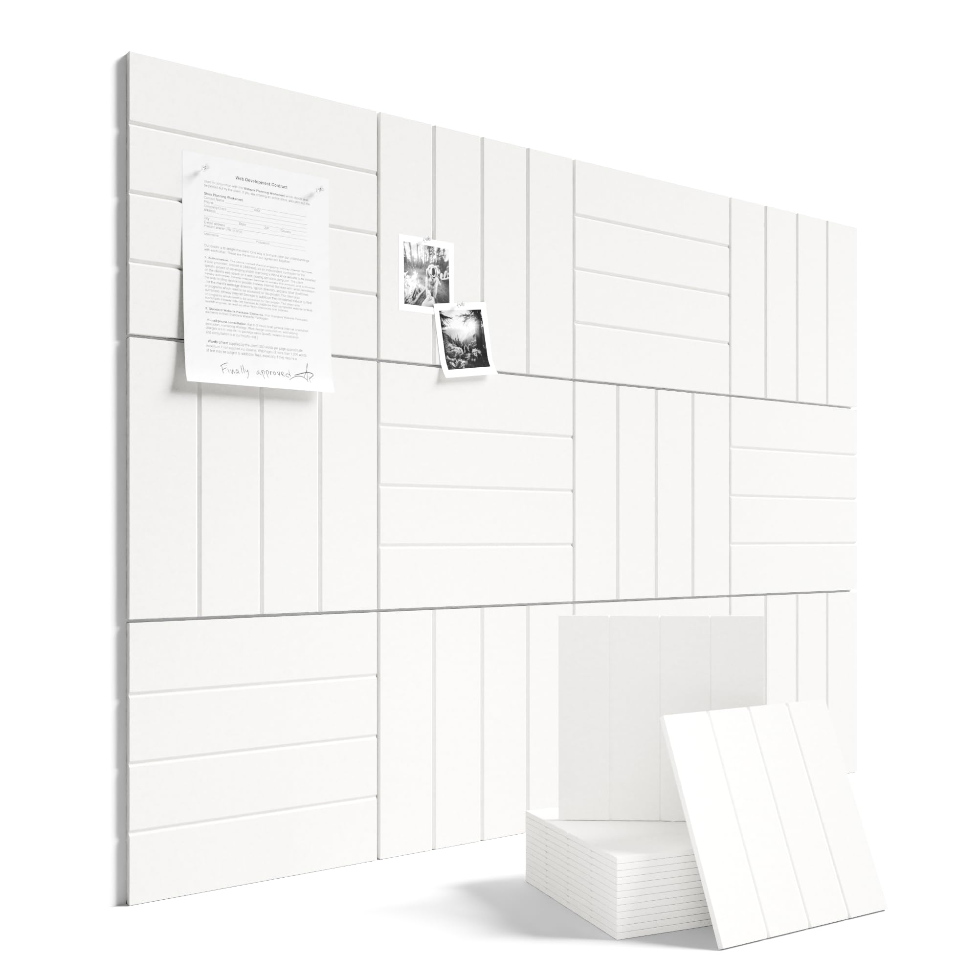 Fluxynara front view of milky white tile set showing clean contemporary board