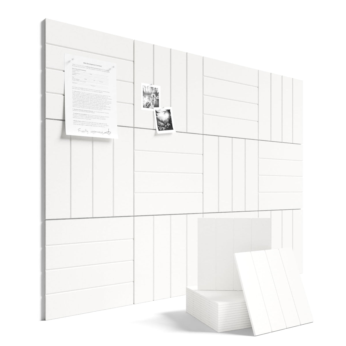 Fluxynara front view of milky white tile set showing clean contemporary board