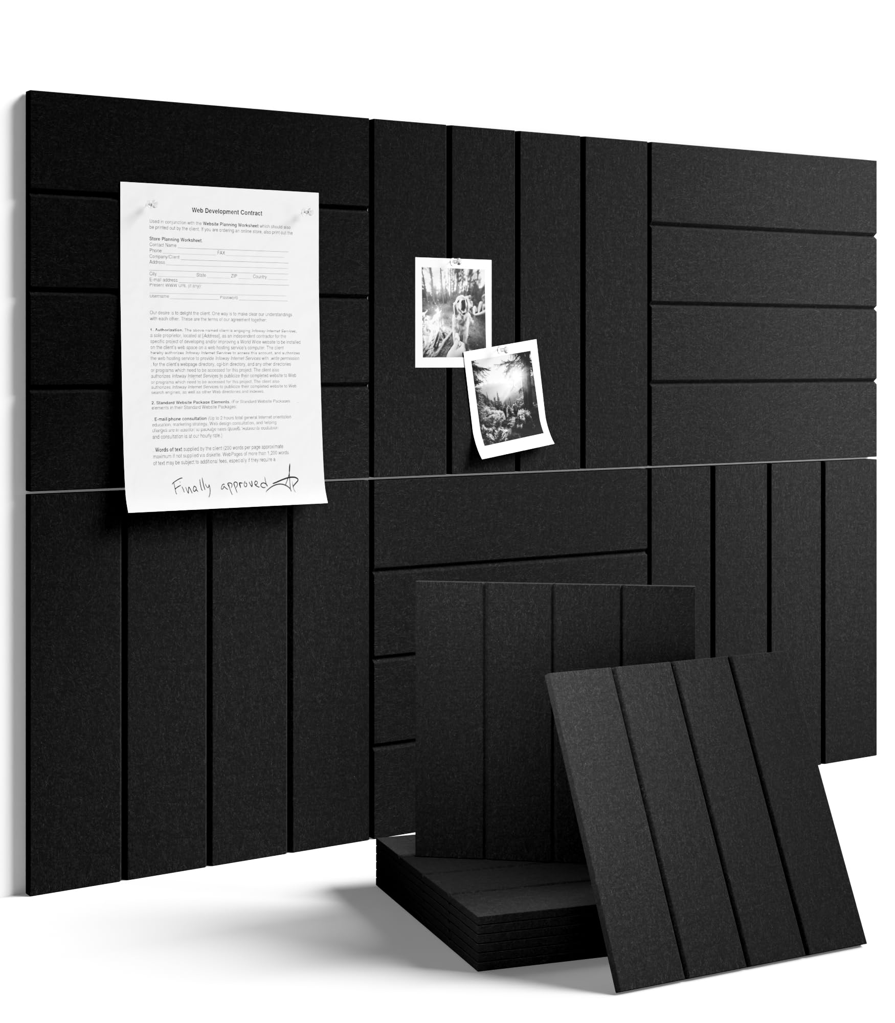 Fluxynara front view of full 36x24 black felt board for neat displays