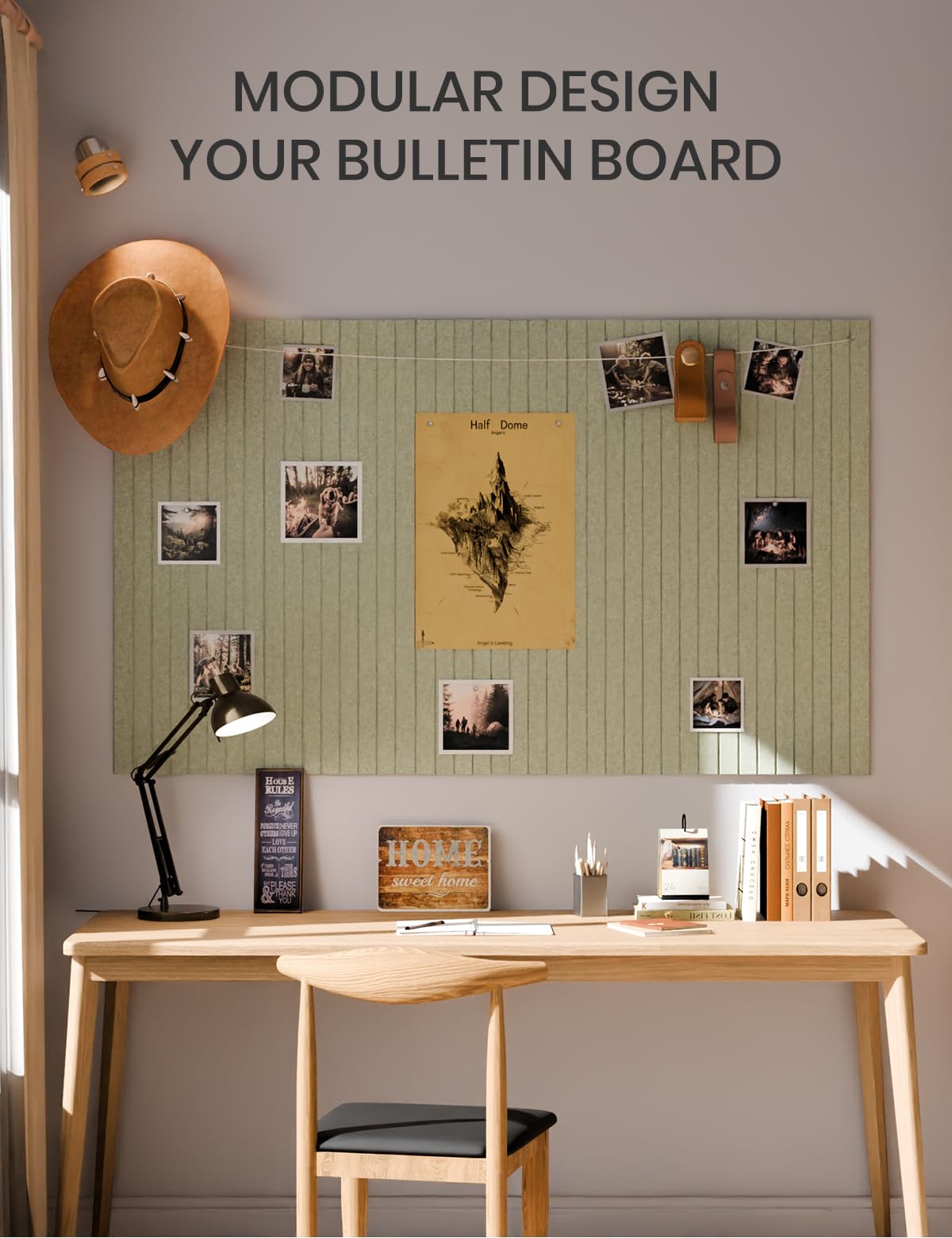 Fluxynara mounted in home office improving organization and reducing echo