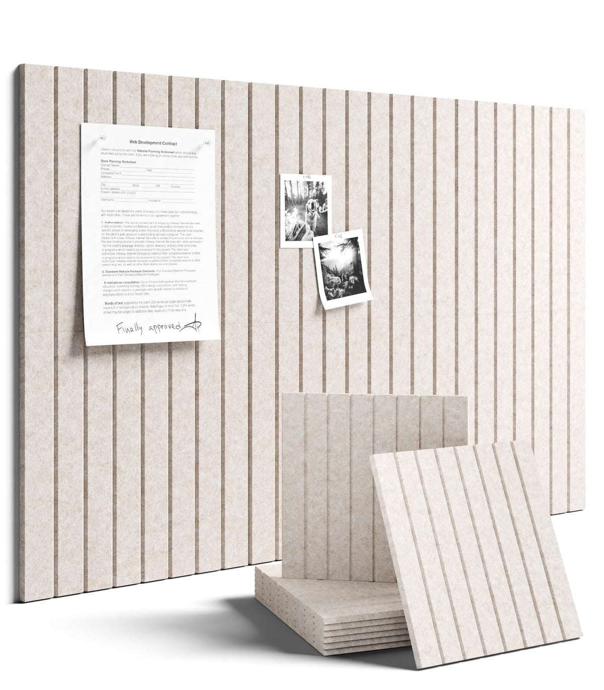 Fluxynara oatmeal front view showing clean modular bulletin board and organized notes
