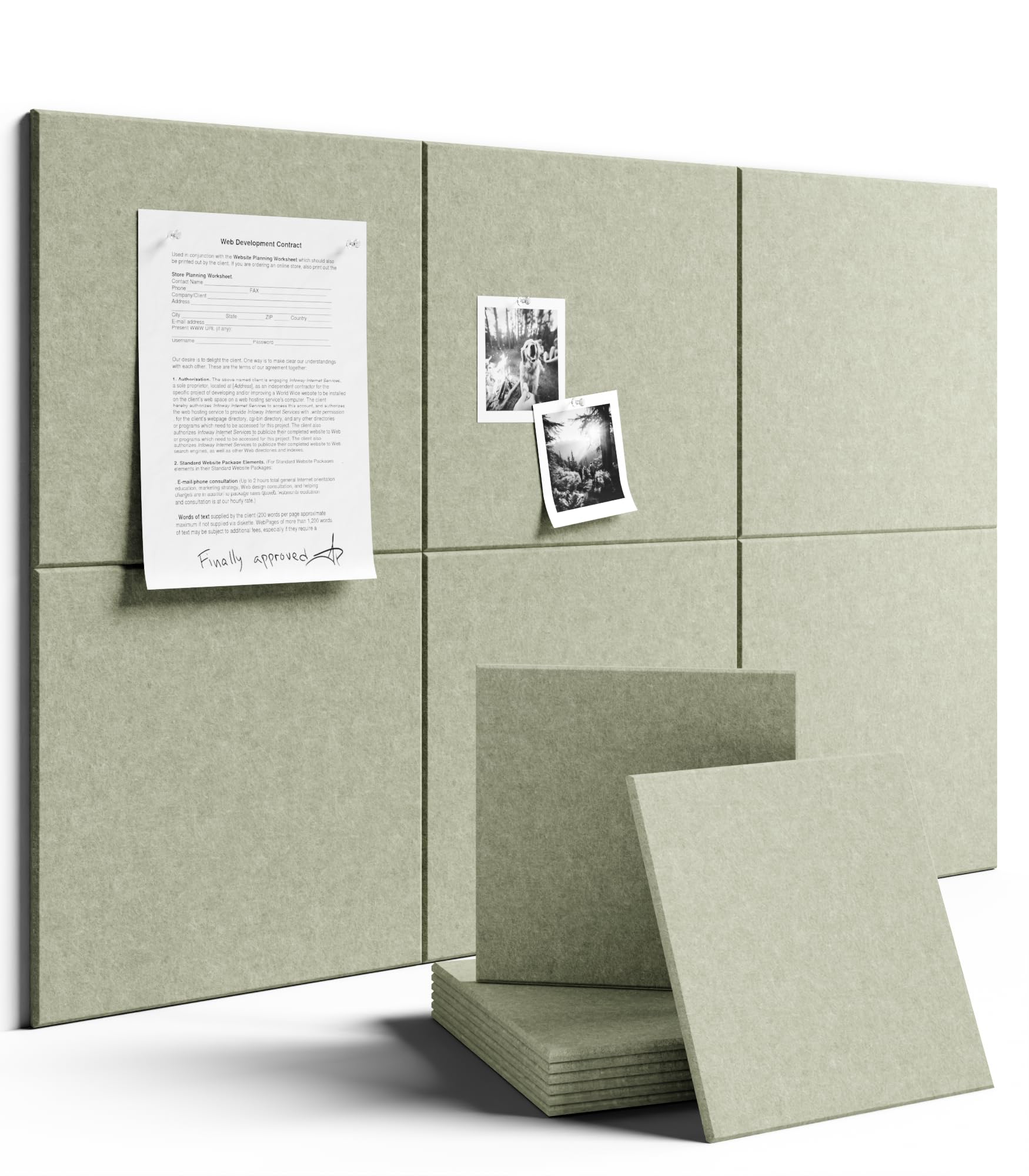 Fluxynara sage front tiles showing clean modular bulletin surface benefit