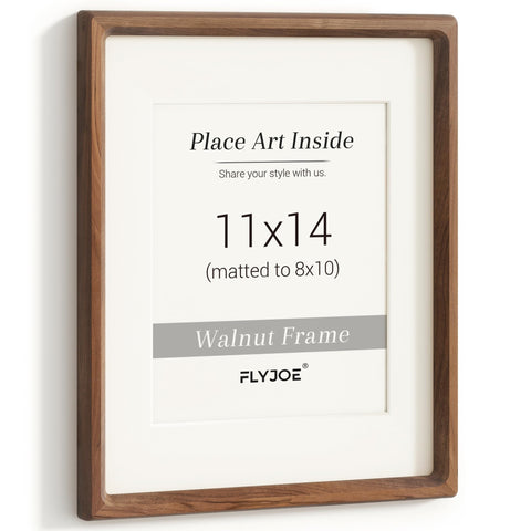 FLYJOE front view of walnut frame showcasing elegant presentation and durable build