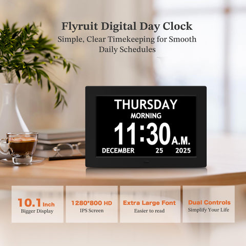 FLYRUIT close-up of oversized digits highlighting clear contrast and legibility