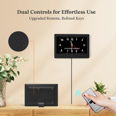 FLYRUIT power adapter connection ensuring continuous accurate timekeeping