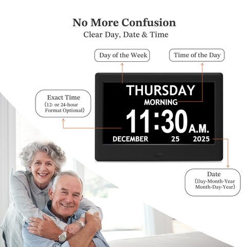 FLYRUIT reminder icons on screen aiding medication and routine prompts