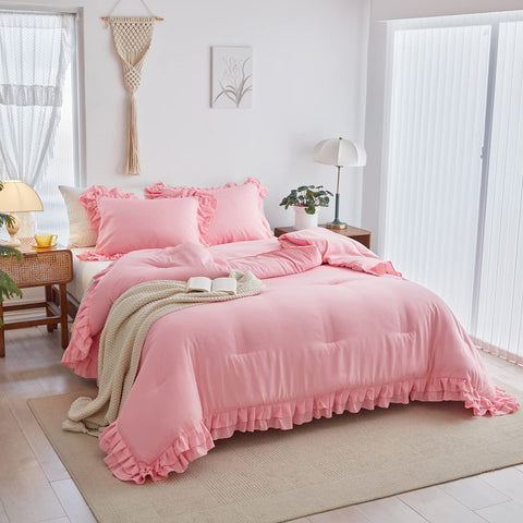 Flysheep close-up of double ruffle trim highlighting decorative texture and elegant finish