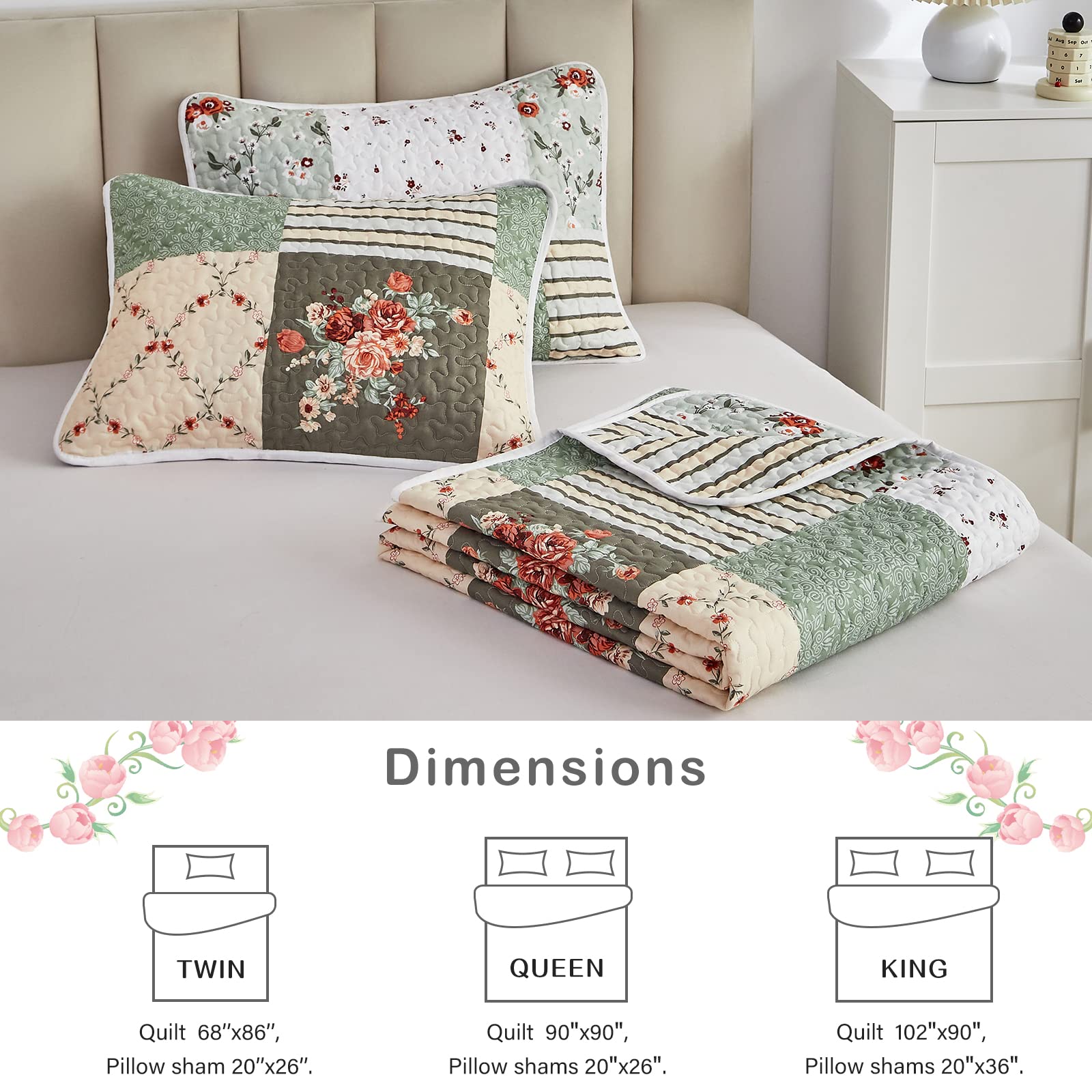 Flysheep quilt size comparison next to mattress illustrating 90x90 coverage for full/queen