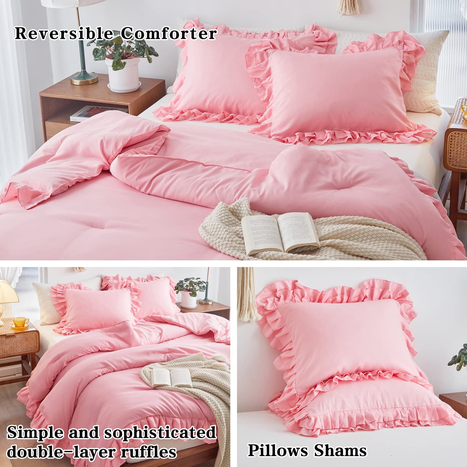 Flysheep comforter on bed with ruler showing full/queen scale and generous coverage