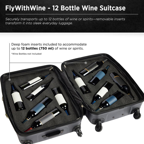 FlyWithWine foam insert close-up showing secure bottle cushioning and shock protection