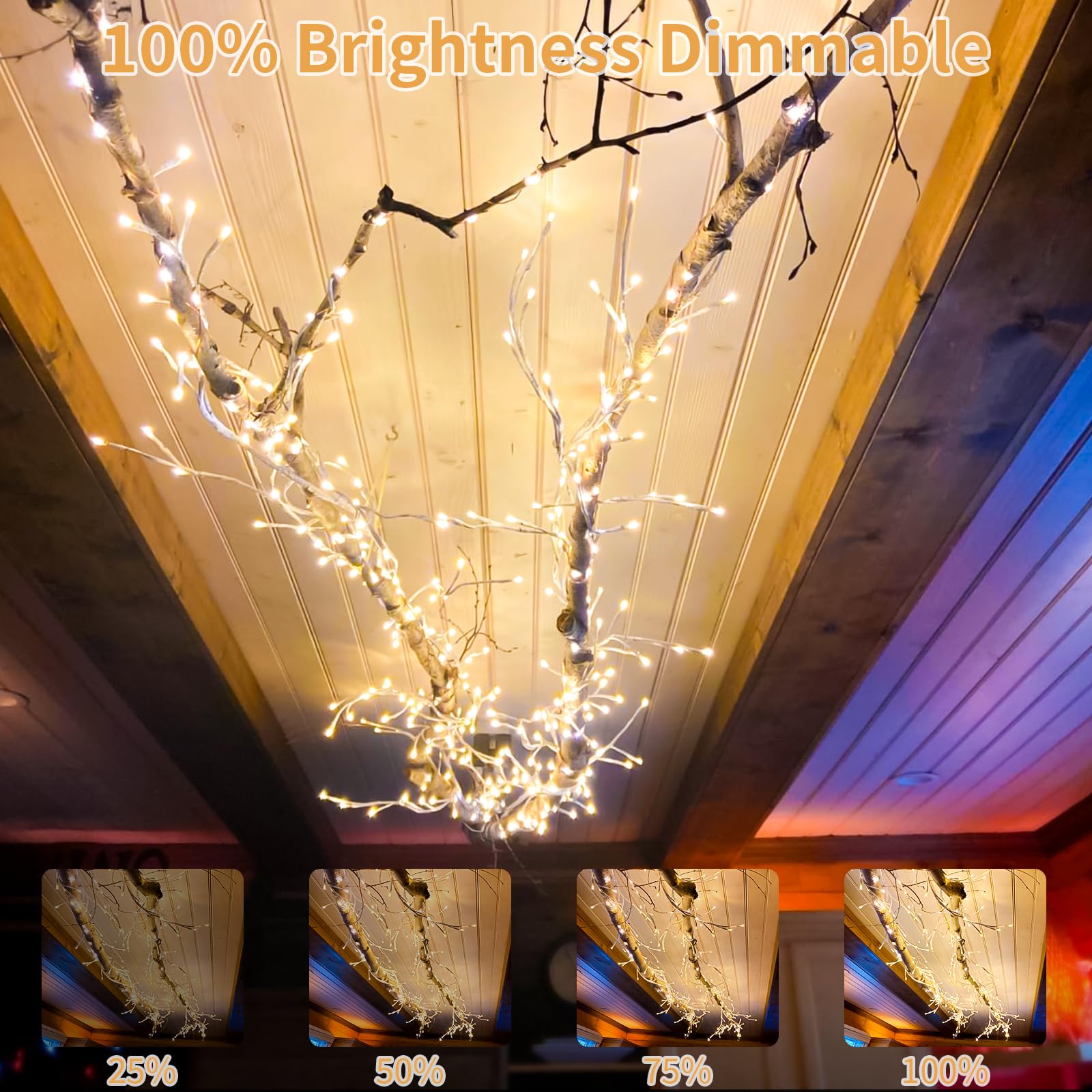 FNHMSL close-up on bendable branch tips showing LED placement and textured realism