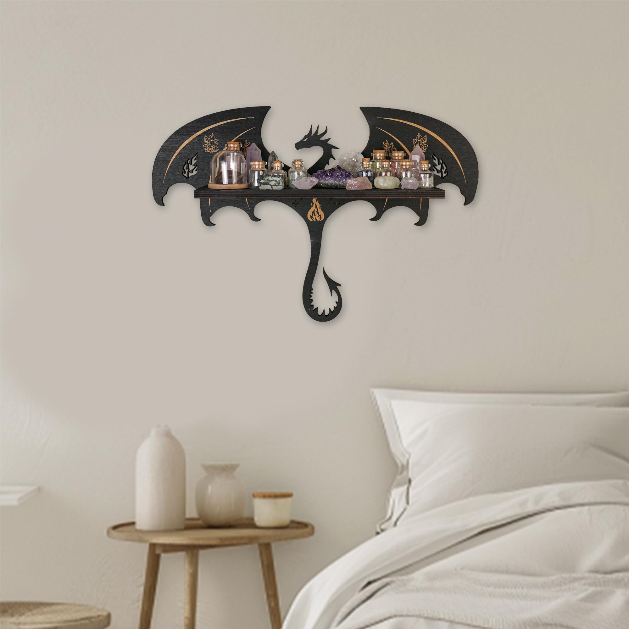 FNYDOX lifestyle in bedroom illustrating how shelf enhances mood and decor