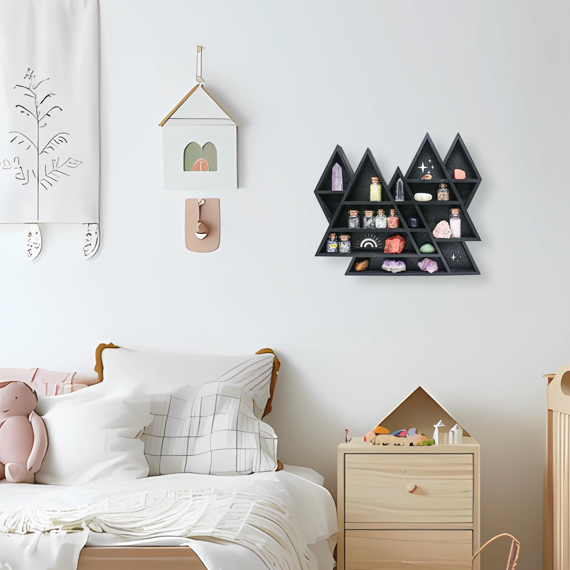 FNYDOX mounted shelf in living room providing decorative storage benefit