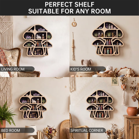 FNYDOX mushroom shelf styled in a studio creating calm, curated décor