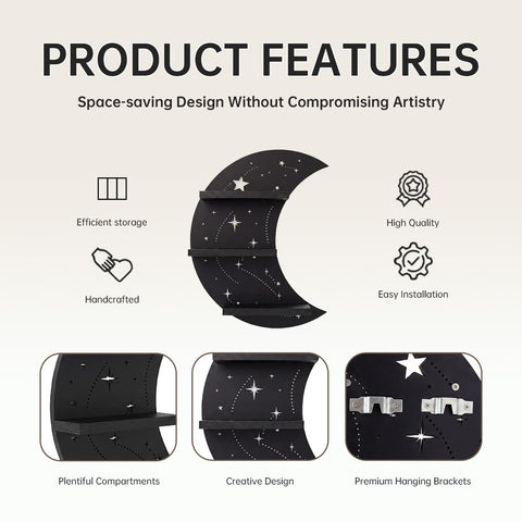 FNYDOX moon shelf lit at night casting ambient light for calming atmosphere benefit
