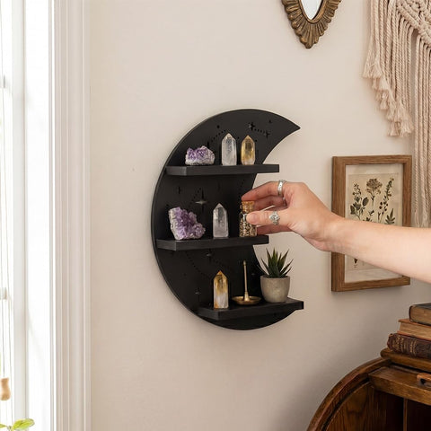 FNYDOX hand holding moon shelf to show size and easy handling benefit