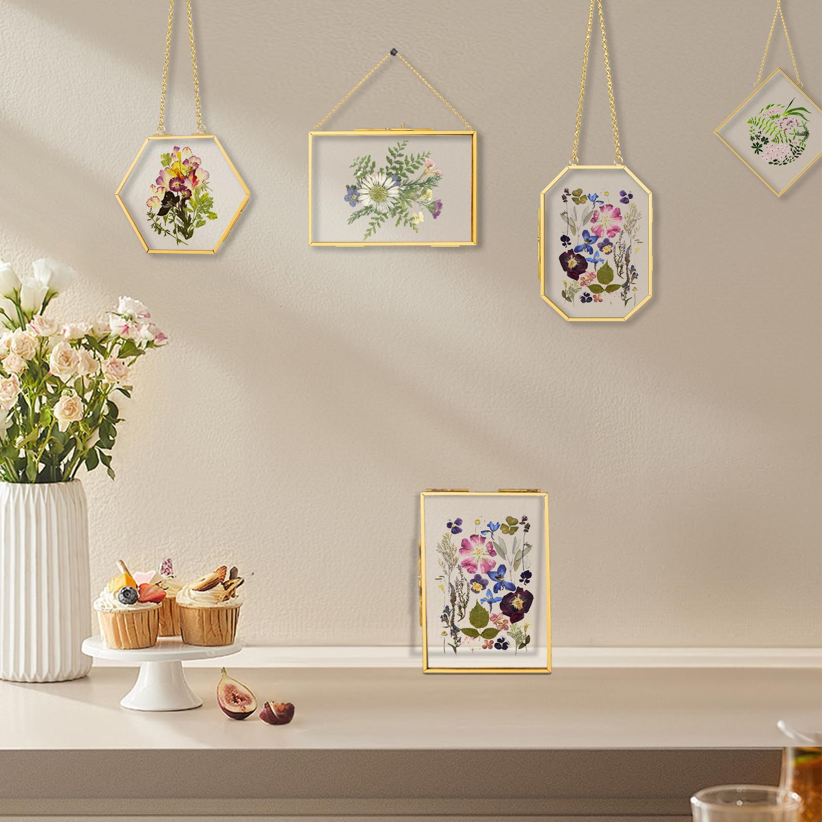 FOCHIER F hexagon frame with pressed flowers showcasing geometric display benefit