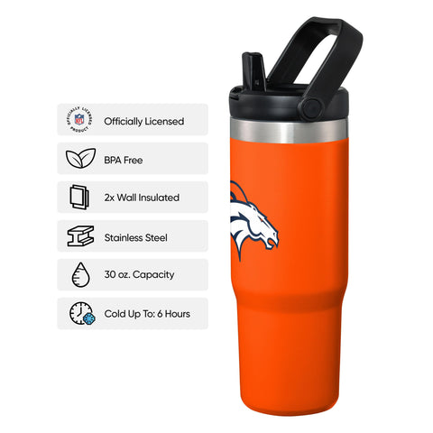 FOCO Denver Broncos back logo view highlighting licensed team branding and style