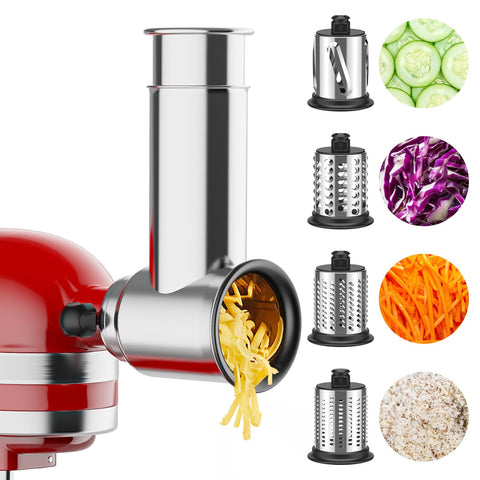 FOCOLLK front view attached to mixer showing stable attachment and faster prep