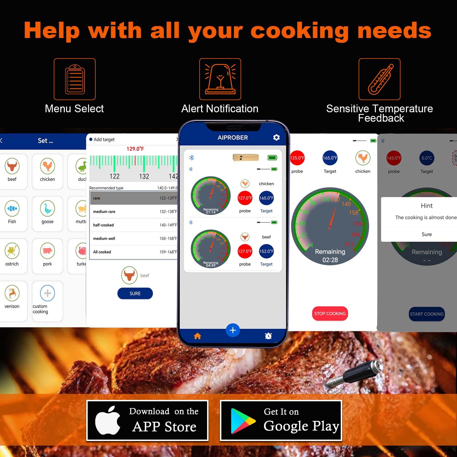 FodoThrem on backyard grill showing wireless monitoring convenience