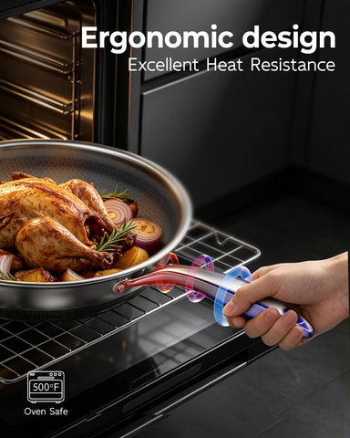 FogDream pan on induction cooktop demonstrating induction compatibility benefit