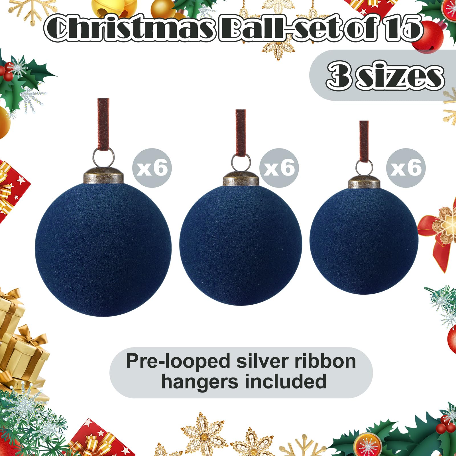 Foilswirl hanging on tree demonstrating elegant navy accents and sparkle