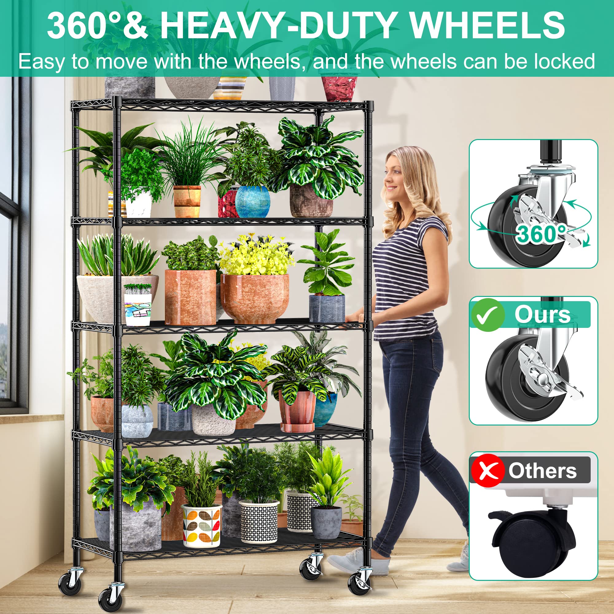 Folews caster close-up with locking mechanism for stable mobility benefit