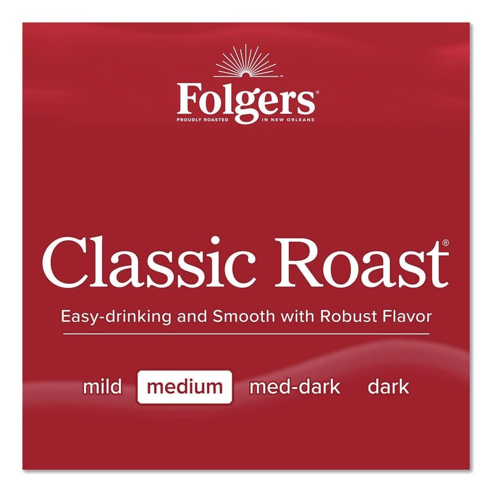 Folgers brewed coffee poured in office setting showing dependable flavor for teams