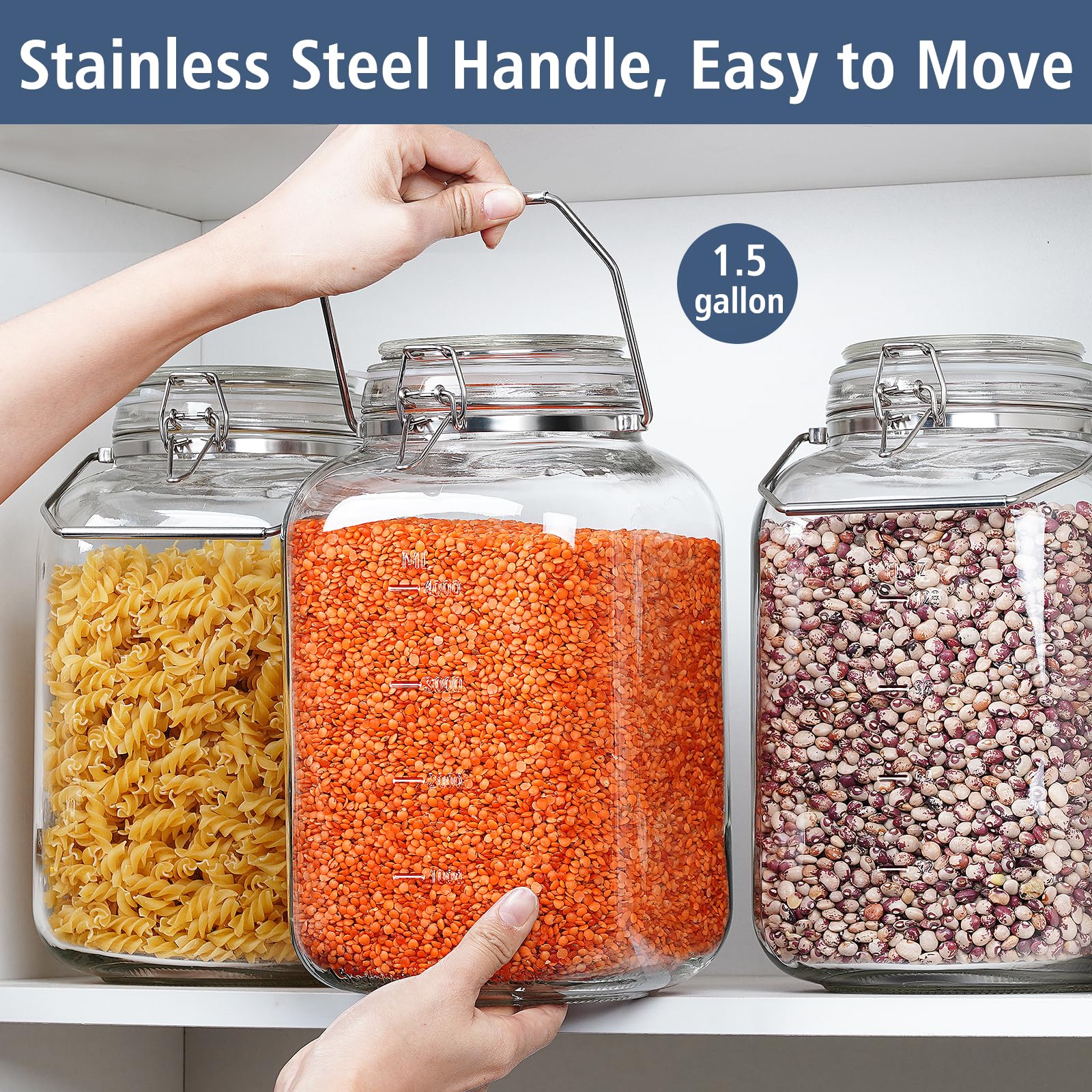 Folinstall contents showcase with grains and pickles displaying clear visibility
