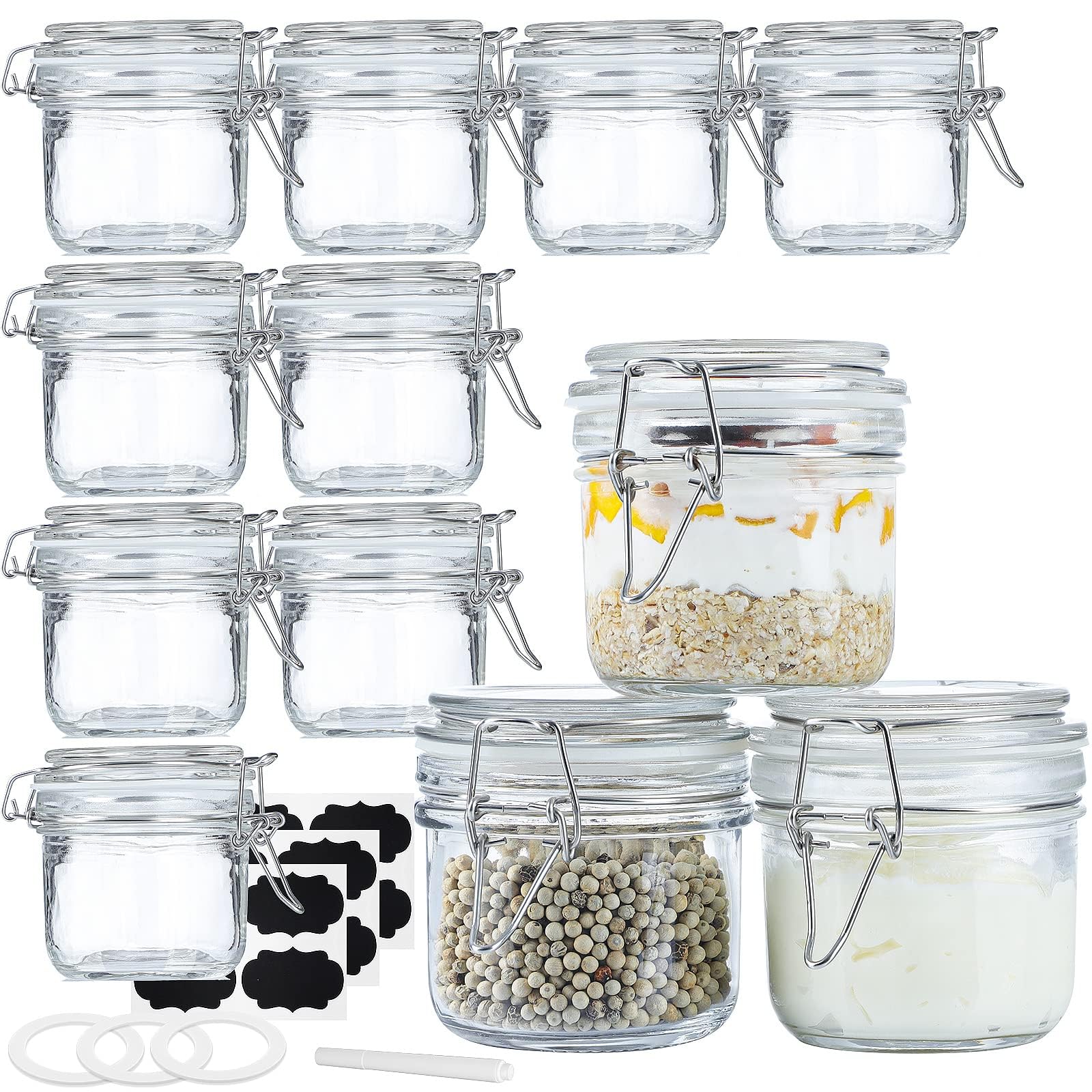 Folinstall front view of 12 jars showing neat storage and visibility