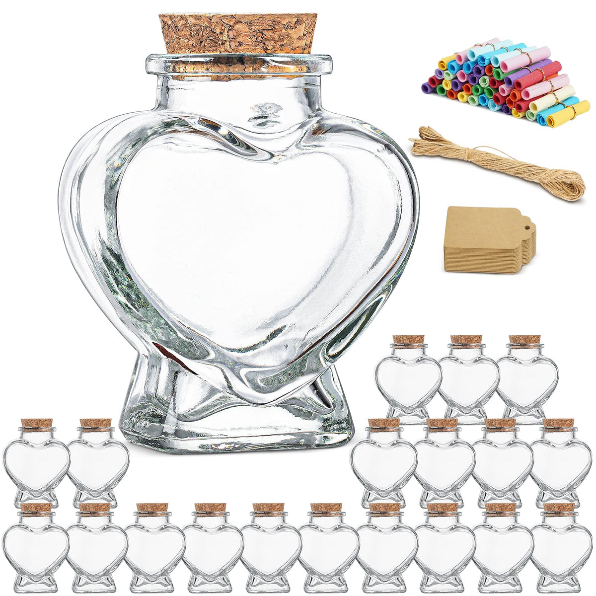 Folinstall heart-shaped bottles front pack showing 20-piece kit and included accessories