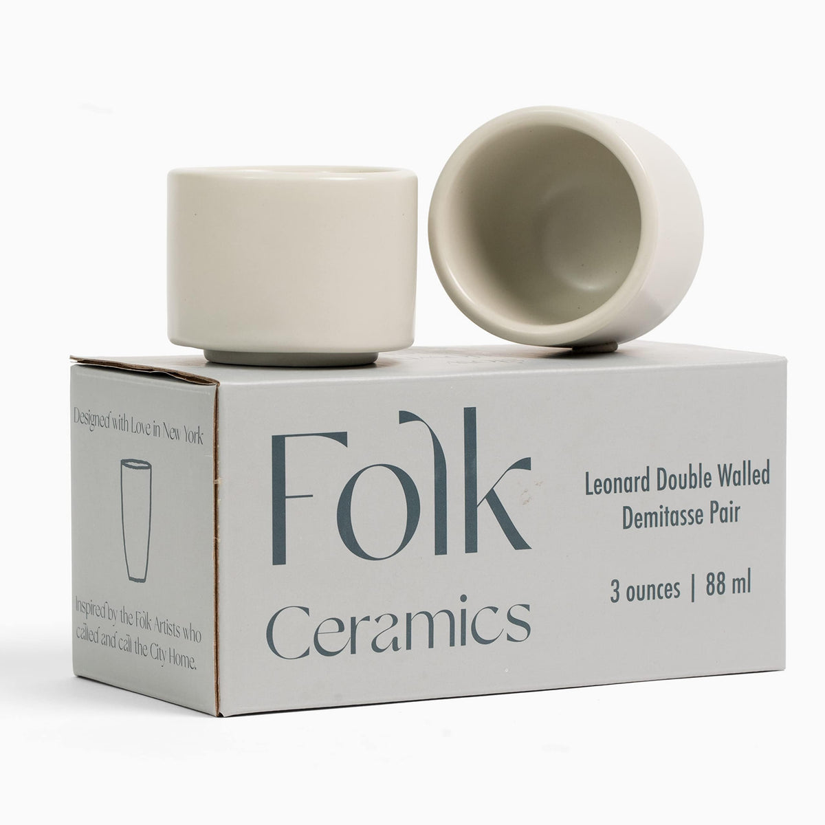 Folk Ceramics Leonard front view showing fog grey finish and clean rim for better sipping