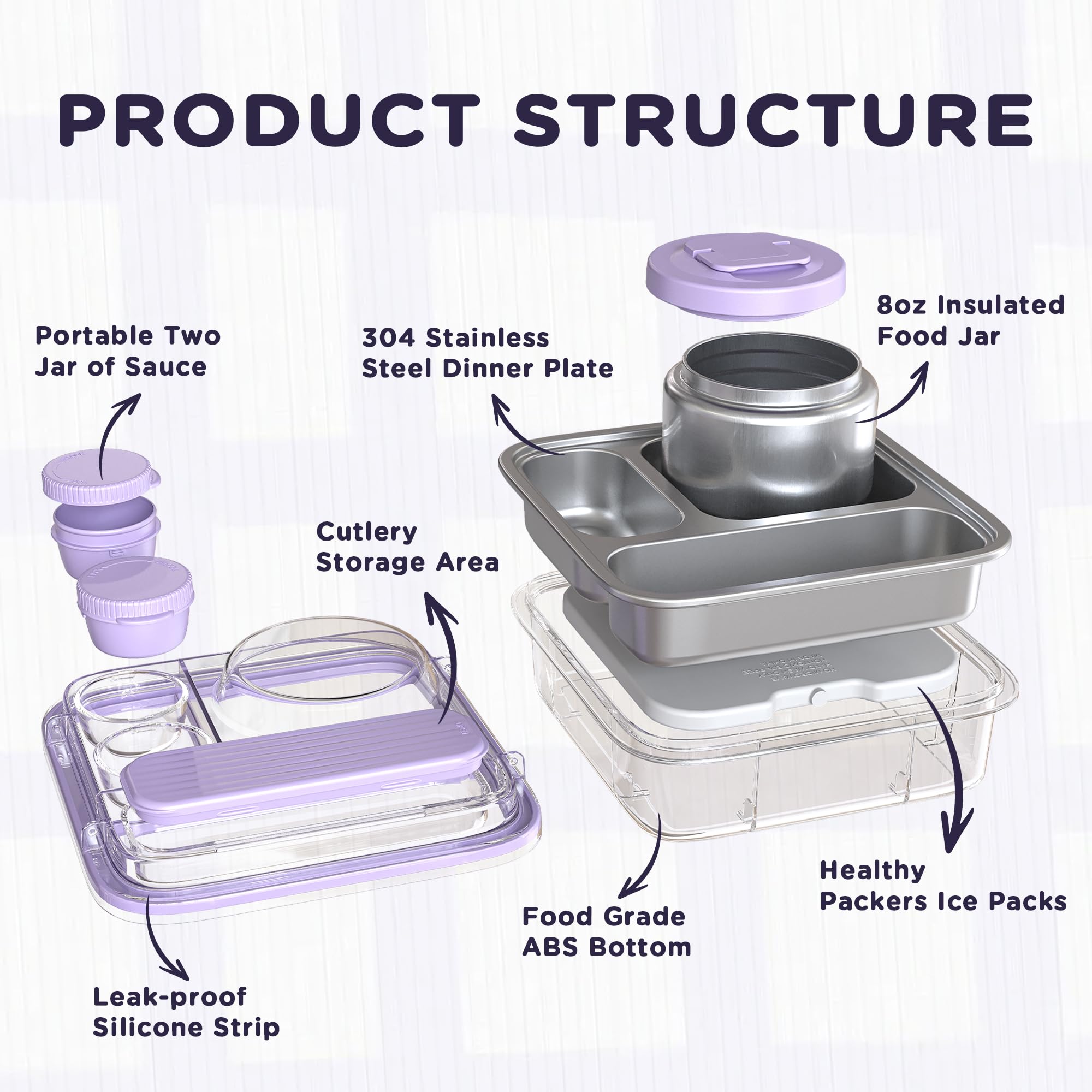 Fomazi transparent lid with two sauce cups secured for leak prevention